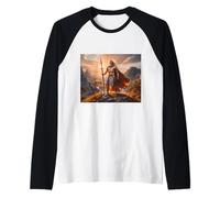 mitologia celtica Lugh, radiante dio celtico della maestria della luce Maglia con Maniche Raglan