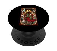 Mitologia del taoismo guerriero cinese Guan Yu di vetro colorato PopSockets PopGrip Adesivo