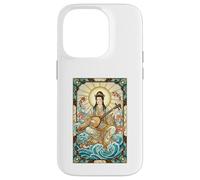 Mitologia Giapponese Dea della Musica Benzaiten Stained Glass Custodia per iPhone 14 Pro