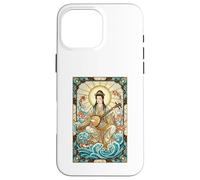 Mitologia Giapponese Dea della Musica Benzaiten Stained Glass Custodia per iPhone 16 Pro Max