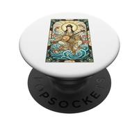 Mitologia Giapponese Dea della Musica Benzaiten Stained Glass PopSockets PopGrip Adesivo