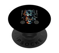 Mitologia nordica corvo di Odino il suo lupo - Vichinghi PopSockets PopGrip Adesivo