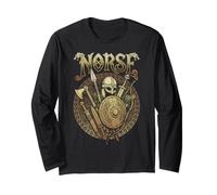 Mitologia norrena Armi guerrieri Vichinghi Rune Vintage Maglia a Manica