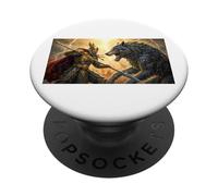 mitologia Odino affronta Fenrir nella saga nordica di Final Battle PopSockets PopGrip Adesivo