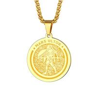 Mitologia romana Dodici Dei della Guerra - Marte Ultor Collana con ciondolo per uomo e donna in acciaio inox, protezione unisex medaglione custode gioielli occulti regali, Acciaio inossidabile