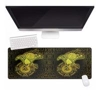 Mitologia Vichinga 60x40cm Mouse Tappetino Cuciture Anti-Sfilacciamento Rune del Valhalla stampate in 3D Desk Mat Con Base in Gomma Antiscivolo Accessori Ufficio