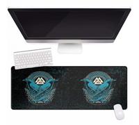 Mitologia Vichinga 60x40cm Tappetino Mouse Piccolo Cuciture Anti-Sfilacciamento Runa del Corvo stampata in 3D Desk Mat Con Base in Gomma Antiscivolo Accessori Scrivania