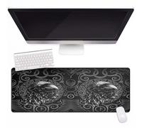 Mitologia Vichinga 80x40cm Tappeto Mouse XXL Cuciture Anti-Sfilacciamento Runa del Corvo stampata in 3D Desk Mat Con Base in Gomma Antiscivolo Accessori Scrivania