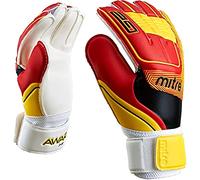 Mitre Awara Guanti da portiere per ragazzi, high grip, imbottitura in schiuma, bianco/rosso/giallo, taglia 5