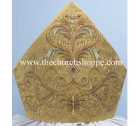 MITRE Bishop's Mitre Con Ricamo Mitra GIALLO Nuovo