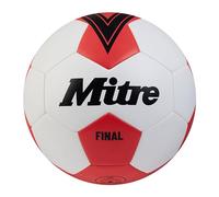 Mitre Final Pallone per calcio ricreativo, ottimo per bambini, regalo di calcio, bianco/rosso bib, 4