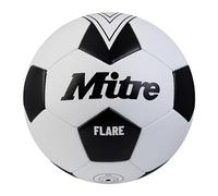 Mitre Flare Pallone da calcio ricreativo, regalo di calcio, ottimo per bambini, nero/bianco, 5