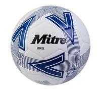 Mitre Impel L30P Pallone da calcio, resistente, indeformabile, bianco/blu, 4