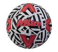 Mitre Pallone da calcio da strada unisex, resistente, ottimo su superfici dure, bianco/nero/rosso con pettorina, 4