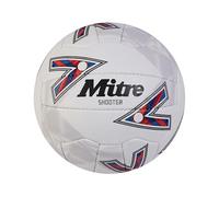 Mitre Shooter Palloni da Calcio per Unisex Adulto, Bianco/Rosso/Blu/Blu, 5