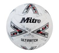 Mitre Ultimatch Pallone da calcio, controllo ottimizato, ottima durata e precisione, bianco/bianco sporco/argento Trophy, 5