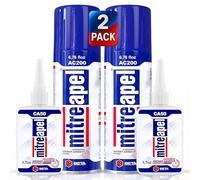 Mitreapel Colla Super Ca (1,75 Once) Con Attivatore Adesivo Spray (6,75 Once Fluide) - Colla Cianoacrilica Per La Creazione E La Costruzione|2 Pacchi