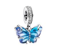 MITSOKU Charm Farfalla Blu Argento 925 Perline Pendenti per Bracciali e Collane Gioielli Regali per Donne