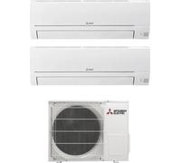 MITSUBISHI Climatizzatore Dual Split Inverter 9000 + 12000 Btu /h Condizionatore con Pompa di Calore Classe A++/A+ Deumidificatore Gas R32 (Unit Interna + Un...
