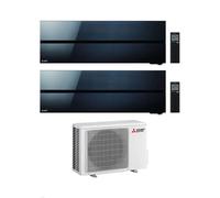 Mitsubishi Climatizzatore Dual Split Kirigamine MSZ-LN Nero 12+18 con MXZ-3F54VF3 Inverter R-32 Wi-Fi Classe A+++