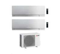 Mitsubishi Climatizzatore Dual Split Kirigamine Zen MSZ-EF Silver 9+12 con MXZ-2F53VF Inverter R32 WiFi