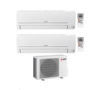 Mitsubishi Climatizzatore Dual Split Linea Smart MSZ-HR 12+12 con MXZ-3HA50VF con Inverter R-32 Wi-Fi Opt. Classe A++