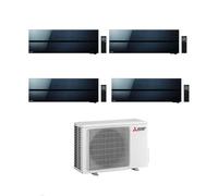Mitsubishi Climatizzatore Quadri Split Kirigamine MSZ-LN Nero 9+9+9+18 con MXZ-4F72VF3 Inverter R-32 Wi-Fi Classe A++