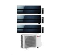 Mitsubishi Climatizzatore Trial Split Kirigamine MSZ-LN Nero 9+9+12 con MXZ-3F54VF3 Inverter R-32 Wi-Fi Classe A+++