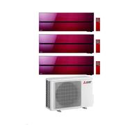 Mitsubishi Climatizzatore Trial Split Kirigamine MSZ-LN Rosso 9+12+12 con MXZ-3F68VF3 Inverter R-32 Wi-Fi Classe A++