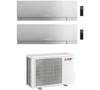 Mitsubishi Condizionatore Dualsplit Kirigamine Zen 9000+9000 Btu Wifi Argento Codice Prod: Msz-Ef25(25)Vgks Mxz-2f53vf4