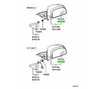 Mitsubishi Lancer Mirage SPECCHIETTO E SUPPORTO PORTA DX MR275332 Originale...
