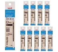 Mitsubishi Pencil SXR8005K.24 10P Ricarica per penna a sfera, Jet Stream Multicolore, Multicolore, 0,5 mm, Nero, 10 Pezzi