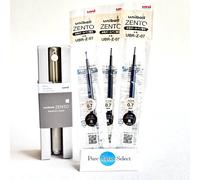 MITSUBISHI PENTIL uniball ZENTO Signature Model Champagne Gold & Refill Set di 3