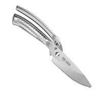 MITSUMOTO SAKARI 12 cm Forbici da Cucina Giapponese, Argento Titanio Placcatura Cucina Cesoie Pesanti, MultiPurpose in Acciaio Inox Pollame Cesoie per Pollo, Carne, Ossa, Pesce