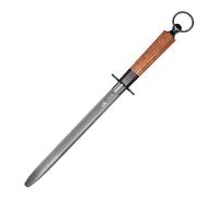 MITSUMOTO SAKARI 40 cm Acciaino professionale, acciaino piatto in diamante nero ad alto tenore di carbonio, con manico in legno resistente agli acidi e raffinata confezione