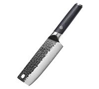 MITSUMOTO SAKARI coltelli da cucina professionali 17 cm, Coltello da Cucina in Acciaio Inox ad Alto Tenore di Carbonio, Coltello Giapponese Nakiri Forgiato a Mano (Manico in Legno di Pakka)