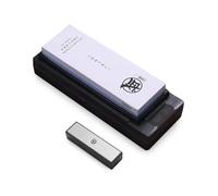 MITSUMOTO SAKARI Pietra per Affilare Giapponese, Grana 2000/6000, Pietra per Affilare Professionale da Cucina, con Base Antiscivolo in Gomma TPR Affilacoltelli