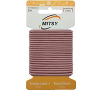 MITSY - Elastico rotondo resistente allo strappo, cordino in gomma, ideale per il cucito, larghezza 3 mm, 5 m, colore rosa, forte, elastico circolare, nastro elastico in gomma per pantaloni, per la