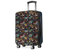 HAUPTSTADTKOFFER Mitte - Bagaglio a Mano, 2.9 Kg Un Gioco da Ragazzi, TSA, Valigia Rigida, Trolley con 4 Ruote, Bagaglio a Mano 55 cm, 42 L, Motivo Valigia, Space Blu Scuro