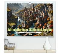 Mittelalterliche Städte und Burgen (hochwertiger Premium Wandkalender 2026 DIN A2 quer), Kunstdruck in Hochglanz: Einladung zu einer Zeitreise ins Mittelalter