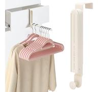 Mittimiya Appendiabiti da porta pieghevole, gancio per porta per 6 grucce e estensioni estensibili, non è necessaria alcuna foratura, metallo per appendere sotto 4,8 cm, borsa per vestiti e