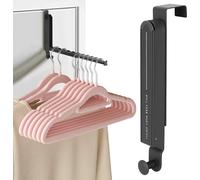 Mittimiya Appendiabiti da porta pieghevole, gancio per porta per 6 grucce e estensioni estensibili, non è necessaria alcuna foratura, metallo per appendere sotto 4,8 cm, borsa per vestiti e