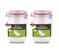 mituso olio di cocco biologico, nativo, confezione da 2 (2 x 1000 ml) in un barattolo da stiro