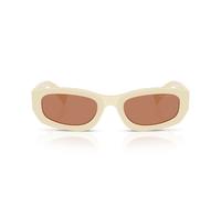 Miu Miu 0mu B04s Occhiali Da Sole Donna Bianco Rettangolari Marrone 53mm