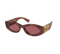 Miu Miu Donna Miu Miu MU 11WS 11Q08S Occhiali da sole Acetato Marrone Viola Rotonda Normale