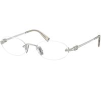 Miu Miu Donna MU 53WV 1BC1O1 Montature da vista Metallo Argento Trasparente Rotonda Normale