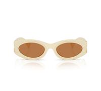 Miu Miu Smu 11ws Occhiali Da Sole Donna Bianco Ovali Marrone 54mm