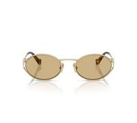 Miu Miu Smu 52ys Occhiali Da Sole Donna Oro Rotondo Giallo 54mm