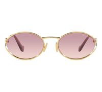 Miu Miu Smu 52ys Occhiali Da Sole Donna Oro Rotondo Rosa 54mm