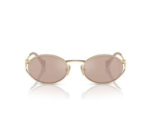 Miu Miu Smu 52ys Occhiali Da Sole Donna Oro Rotondo Rosa 54mm